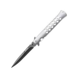 Couteau ElitEdge A/O Lame Acier Inoxydable Manche Aluminium Argent Linerlock EE10A128SL