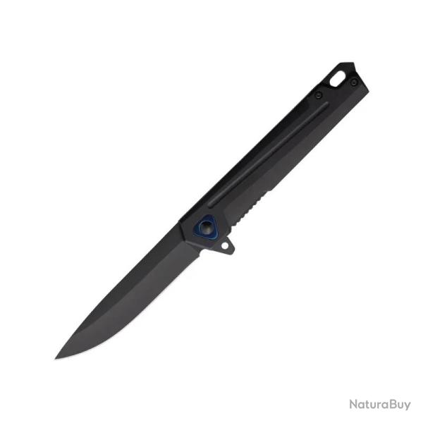 Couteau ElitEdge A/O Lame Acier Inoxydable Manche Inox Noir Linerlock EE10A122BK