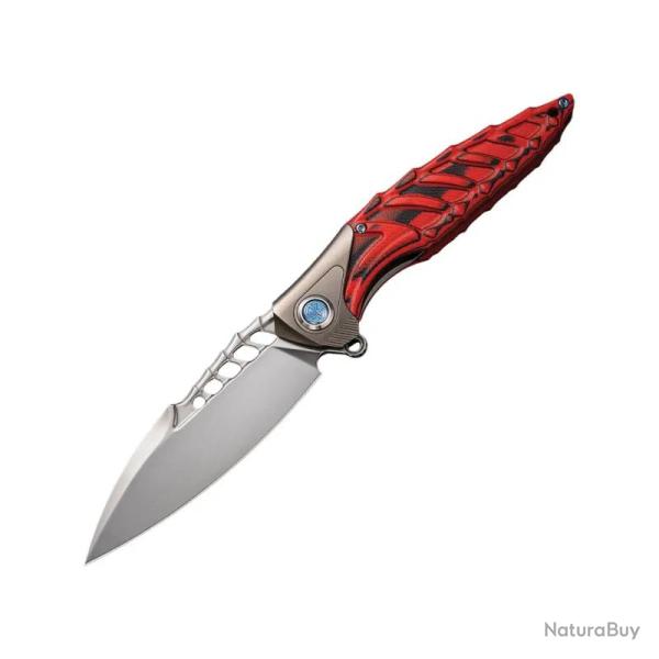 Couteau Rike Knife Thor 7 Lame Acier 154CM Manche G10 Noir/Rouge Frame Lock RKTHOR7TIG10BR