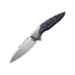 Couteau Rike Knife Thor 7 Lame Acier 154CM Manche G10 Noir/Bleu Frame Lock RKTHOR7TIG10BB