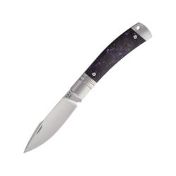 Couteau de Poche Rike Knife KD01 Lame Acier M390 Manche Fibre de Carbone Violette RKKD01PCF