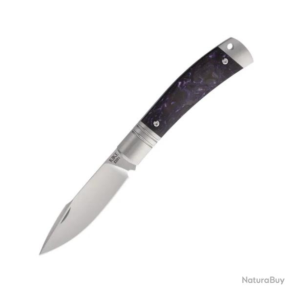Couteau de Poche Rike Knife KD01 Lame Acier M390 Manche Fibre de Carbone Violette RKKD01PCF