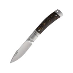 Couteau de Poche Rike Knife KD01 Lame Acier M390 Manche Fibre de Carbone Or/Noir RKKD01GCF