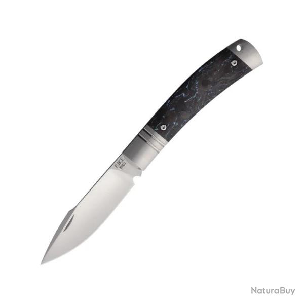 Couteau de Poche Rike Knife KD01 Lame Acier M390 Manche Fibre de Carbone Bleue RKKD01BLUCF