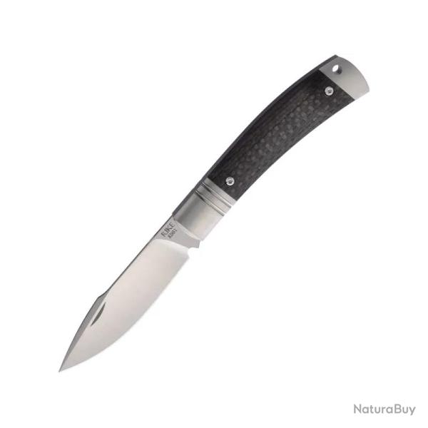 Couteau de Poche Rike Knife KD01 Lame Acier M390 Manche Fibre de Carbone Noire RKKD01BLKCF