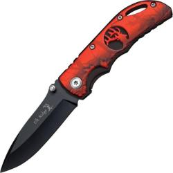 Couteau Elk Ridge Camo Rouge Lame Acier 3Cr13 Manche Aluminium Camouflage Rouge Linerlock ER134RCB
