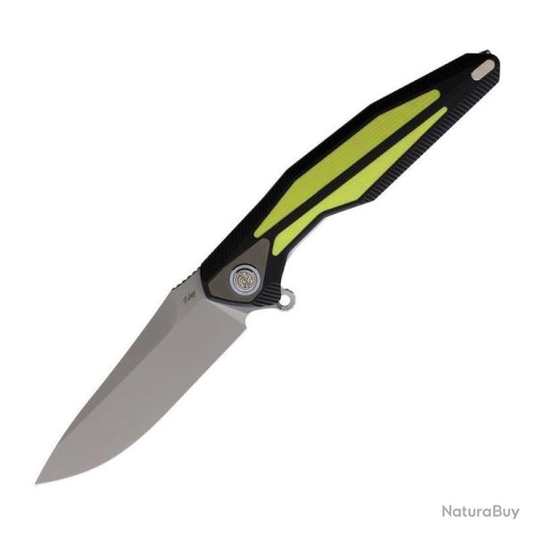 Couteau Rike Knife Tulay Lame Acier 154CM Manche G10 Noir/Vert Fluo Liner Lock RKTULAYBFG