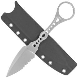 Couteau Kizer Defensor Lame Acier Nitro-V Stonewash Spear Point Manche Int&eacute;gral Argent&eacute; KIZXFB02A2