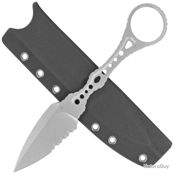 Couteau Kizer Defensor Lame Acier Nitro-V Stonewash Spear Point Manche Int�gral Argent� KIZXFB02A2