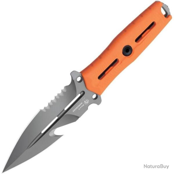 Couteau Kizer Norcross Lame Acier Nitro-V Spear Point Double Tranchant Manche G10 Orange KIZXFB01A5