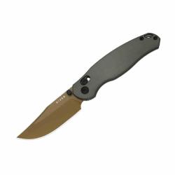 Couteau Kizer Phoca CC Lame Acier AEB-L Sunset PVD Clip Point Manche Aluminium Clutch Lock KIV3780A2