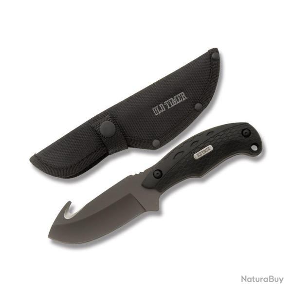 Couteau Fixe Schrade Old Timer Copperhead Guthook Lame Acier 7Cr17MoV Manche Caoutchouc SCH2143OTCP