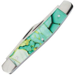 Couteau Elk Ridge Stockman Light Green Lame Acier 3Cr13 Manche Acrylique Slip Joint ER42453LG