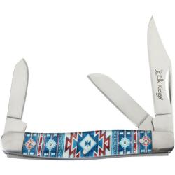 Couteau Elk Ridge Stockman Blue Southwest Lame Acier 3Cr13 Manche Acrylique Slip Joint ER42453BL