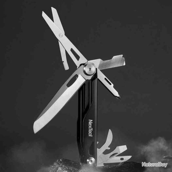Couteau Multifonction Nextool Knight Lame Acier Inoxydable Manche Aluminium Noir NTL20153