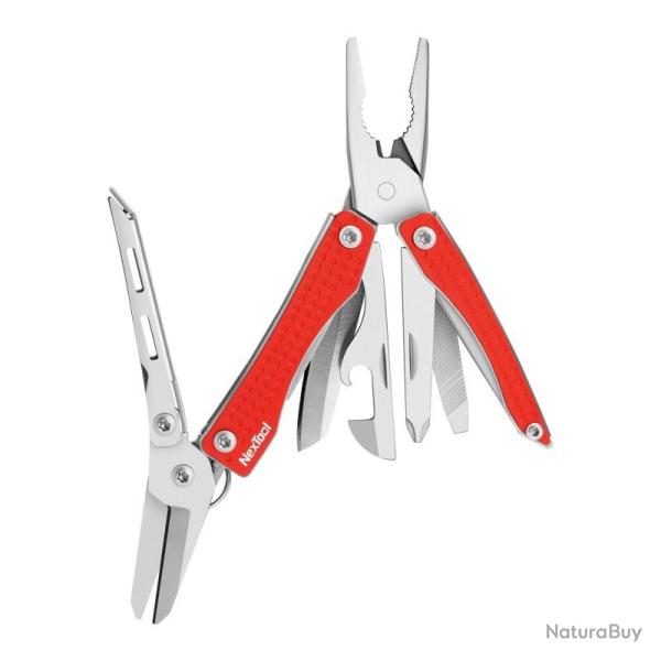 Pince Multifonction Nextool Mini Flagship Lame Acier 30Cr13 Manche Rouge NTL20051