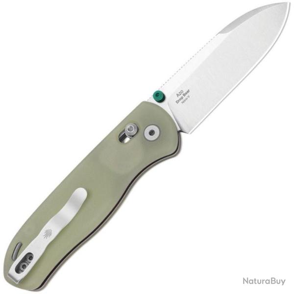 Couteau Kizer Drop Bear Lame Acier Nitro-V Drop Point Manche G10 Phosphorescent Clutch KIV3619A20