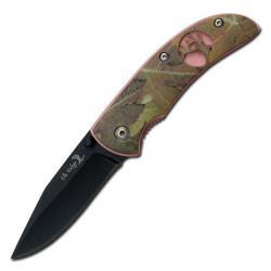 Couteau Pliant Elk Ridge Rose Lame Acier 3Cr13 Manche Aluminium Rose Camo Linerlock ER120