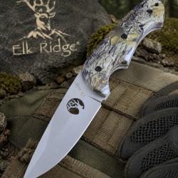 Couteau Elk Ridge Camo Hunter Lame Acier 3Cr13 Manche Aluminium camouflage Etui Nylon ER046CA