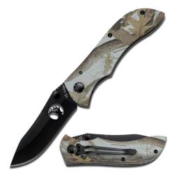 Couteau Elk Ridge Camo Linerlock Lame Acier 3Cr13 Manche Aluminium camouflage gris Linerlock ER015