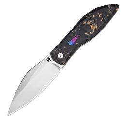 Couteau Pliant Artisan Cutlery Weyden Gold Flake Lame Acier S90V Manche Titane Framelock ATZ1859GGCF