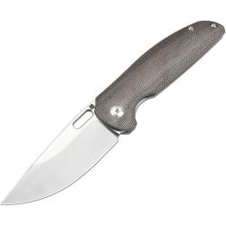 Couteau Artisan Cutlery SATYR OD Lame Acier S90V Manche Titane / Micarta Framelock ATZ1852GODG