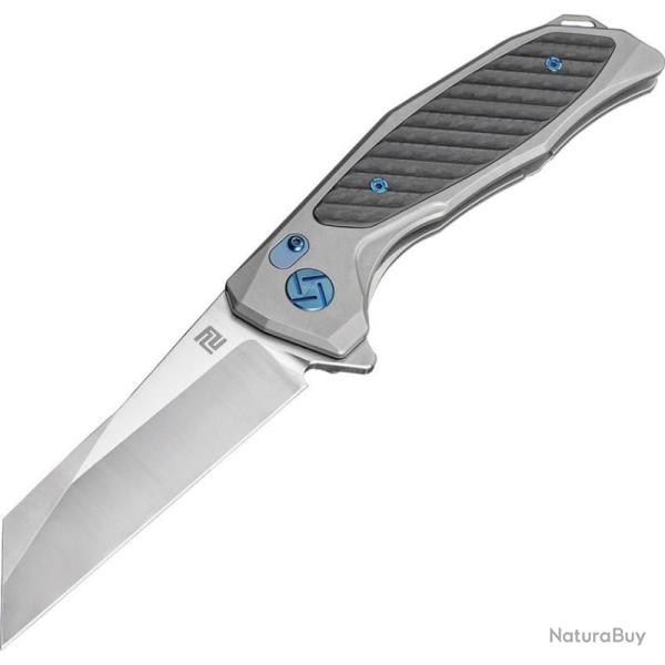 Couteau Pliant Artisan Cutlery Megahawk Gray Lame Acier S35VN Manche Titane Framelock ATZ1809GGYS