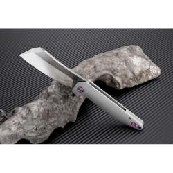Couteau Pliant Artisan Cutlery Osprey Gray Lame Acier M390 Manche Titane Framelock ATZ1803GGYM