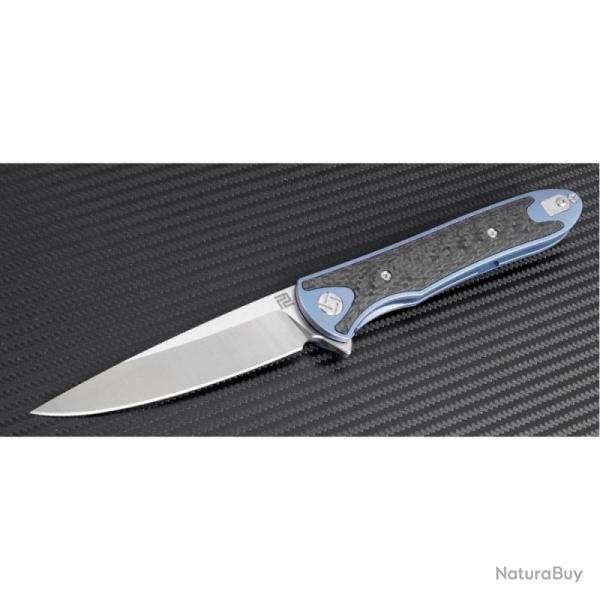 Couteau Pliant Artisan Cutlery Shark Blue Lame Acier S35VN Manche Titane Framelock ATZ1707GBU