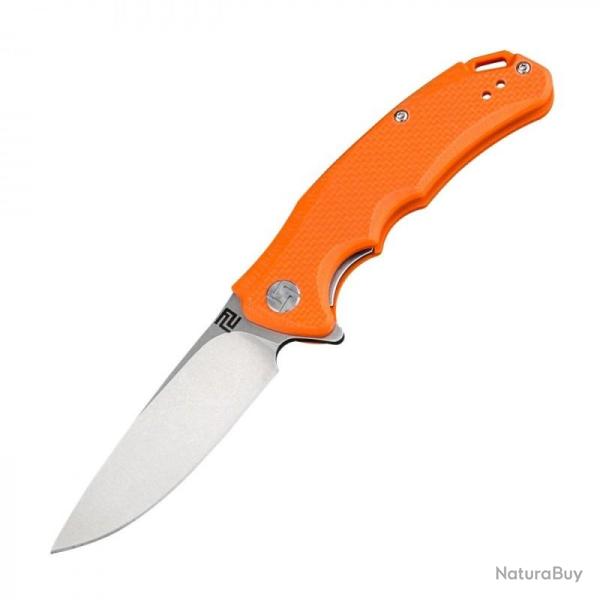 Couteau Pliant Artisan Cutlery Tradition Orange Lame Acier D2 Manche G10 Linerlock ATZ1702PBOE