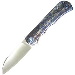 Couteau Pliant Dreamtech Slip Joint Lame Acier VG-10 Manche Titane Flamme DTK4453TF