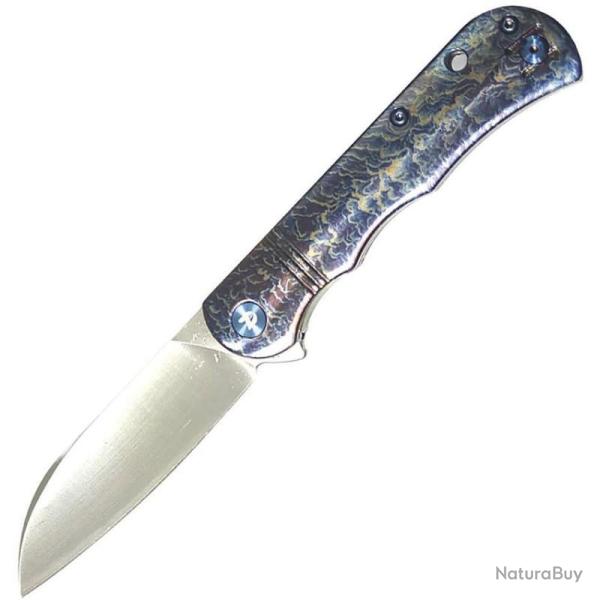 Couteau Pliant Dreamtech Slip Joint Lame Acier VG-10 Manche Titane Flamme DTK4453TF
