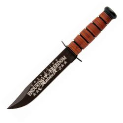 Couteau Ka-Bar USN OEF Afghanistan Bowie Commemorative Lame Acier 1095 Manche Cuir &Eacute;tui Cuir KA9170