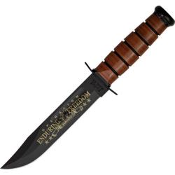 Couteau Ka-Bar US Army OEF Afghanistan Commemorative Lame Acier Carbone Manche Cuir &Eacute;tui KA9168