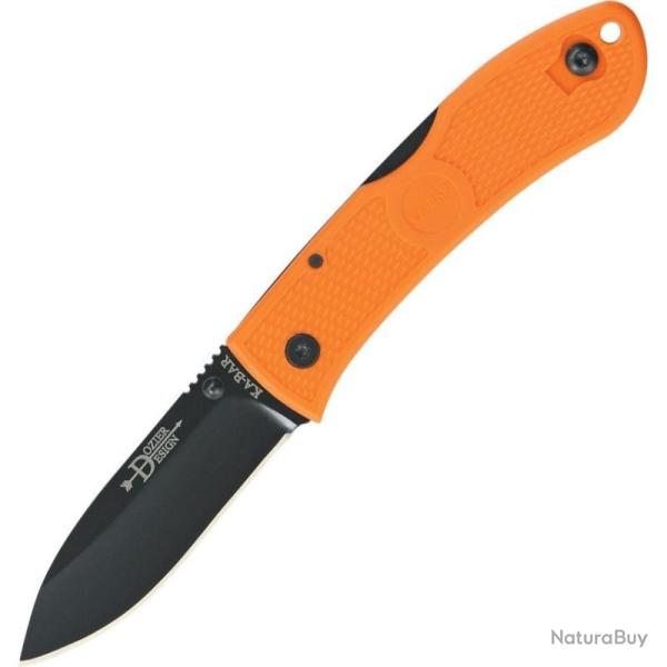 Couteau Ka-Bar Dozier Hunter Lame Acier AUS-8 Manche Zytel Orange Lockback Taiwan KA4062BO