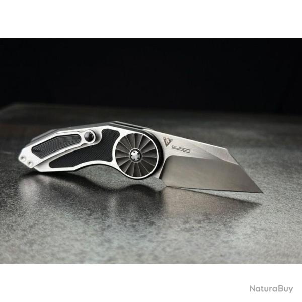 Couteau Begg Knives Micro Burst Wharncliffe Lame Acier VG-10 Manche Rosette Noir Button Lock BG061