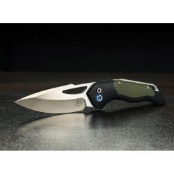 Couteau Begg Knives Galaxy Lame Acier VG-10 Manche G10 Noir/Vert Button Lock BG057