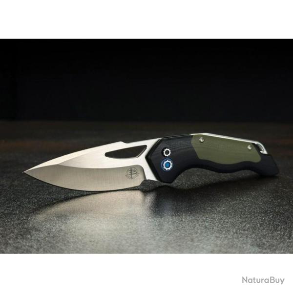 Couteau Begg Knives Galaxy Lame Acier VG-10 Manche G10 Noir/Vert Button Lock BG057
