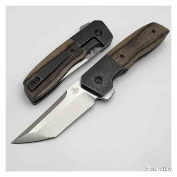 Couteau Begg Knives Seishin Tanto Lame Acier VG-10 Manche Bois de Bouleau Bolster Lock BG054