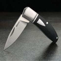 Couteau Begg Knives Mini Hunter Slip Joint Lame Acier 14C28N Manche G10 Noir BG043