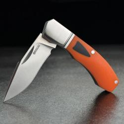 Couteau Begg Knives Mini Hunter Slip Joint Lame Acier 14C28N Manche G10 Orange BG042