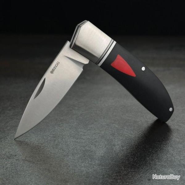 Couteau Begg Knives Black Widow Slip Joint Lame Acier 14C28N Manche G10 Noir BG040