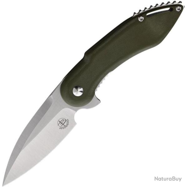 Couteau Begg Knives Mini Glimpse Lame Acier D2 Manche G10 OD Green Linerlock BG003