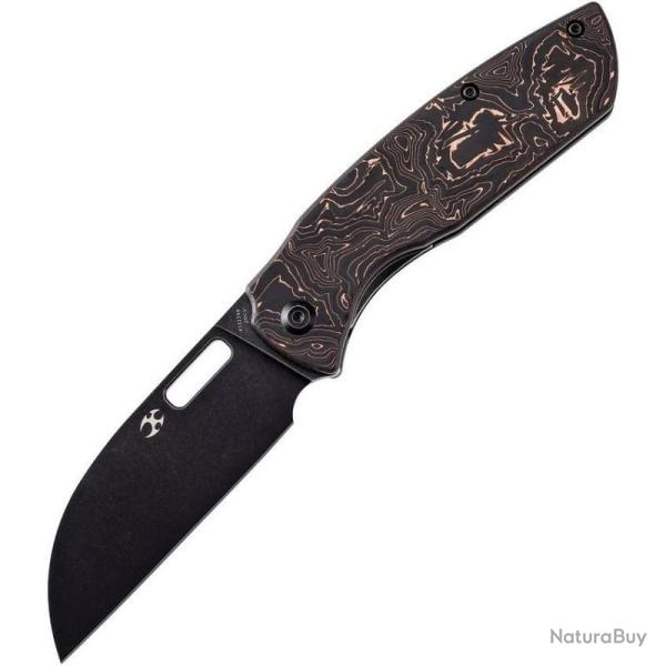 Couteau Pliant Kansept Convict Lame Acier CPM 20CV Manche Fibre Carbone Cuivre Frame Lock K1023A4