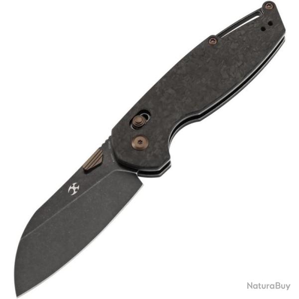 Couteau Pliant Kansept Model 6 Lame Acier CPM S35VN Manche Fibre Carbone Shred Crossbar Lock K1022V1