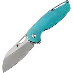 Couteau Kansept Model 6 Lame Acier CPM S35VN Manche Titane Vert Orange Peel Frame Lock K1022B7