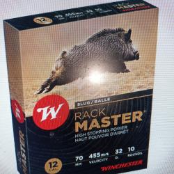 Winchester balles rackmaster slug 12/70 23mm 32g 10 munitions