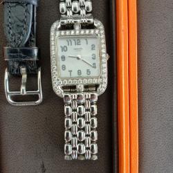 MONTRE HERMES CAP CODE ACIER DIAMENTS PETIT MODELE 31mm