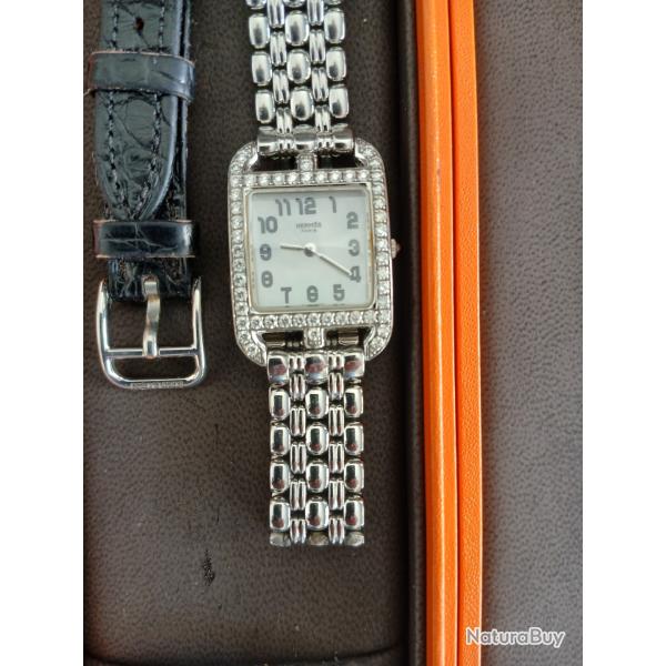 MONTRE HERMES CAP CODE ACIER DIAMENTS PETIT MODELE 31mm