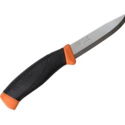 Dague/ poignard Morakniv COMPANION lame 10.5cm manche gomme noire etui rigide orange
